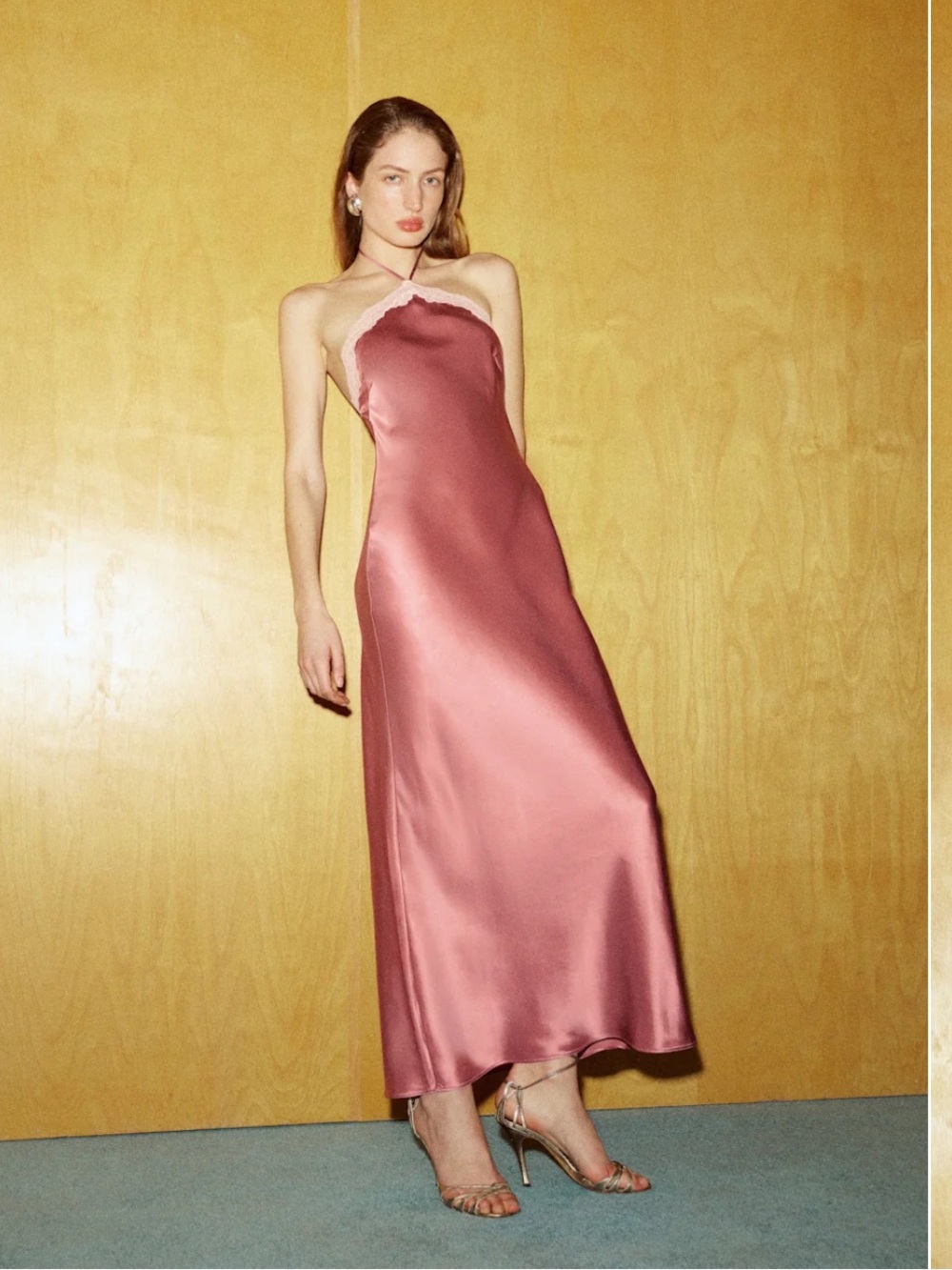 BRAND NEW Reformation Aara Silk Midi Dress - Dried Rose